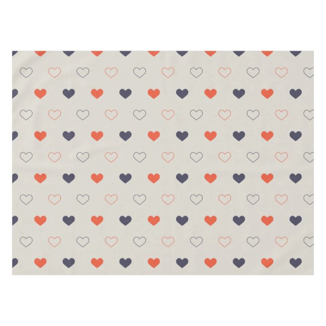Toalha De Mesa Large - Lovely hearts / orange cream dark (Frente (Horizontal))