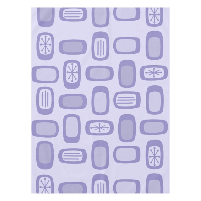 Toalha De Mesa Lavanda de retângulos arredondados MCM do meio séc (Frente)