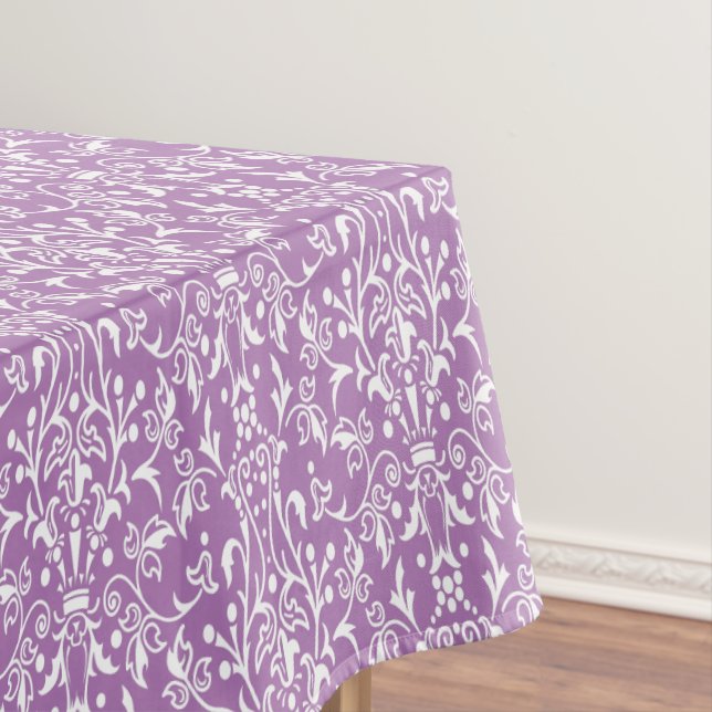 Toalha De Mesa Lavanda do Damask e Branco (Posição Original)