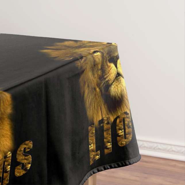 Toalha De Mesa Leão masculino com nome de leão, (Posição Original)