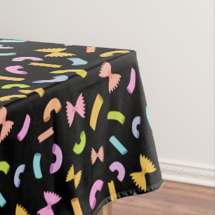 Toalha De Mesa Legal padrão colorido macarrão-macarrão a preto