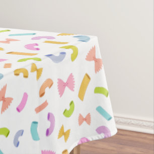 Toalha De Mesa Legal padrão colorido macarrão-macarrão em branco