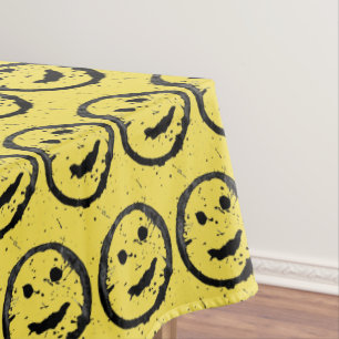 Toalha De Mesa Legal Sleep Happy Smiling padrão facial amarelo