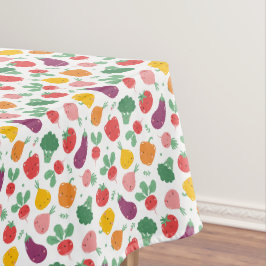 Toalha De Mesa Leguminosas bonitas e felizes em branco
