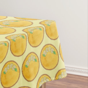 Toalha De Mesa Lemon Tart Tarte au Citron Curd Pie Baking Comida