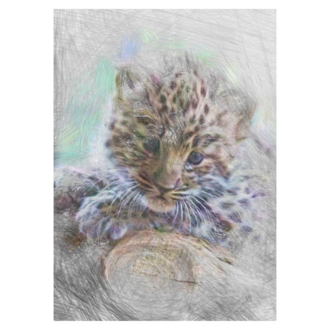 Toalha De Mesa leopardo-do-bebê (Frente)