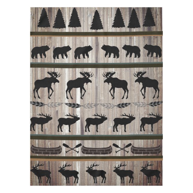 Toalha De Mesa LH: Madeira e Design de celeiro (Frente)