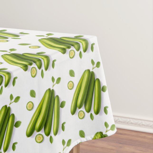 Toalha De Mesa Light Vegetable Cucumber Floral Pattern (Posição Original)