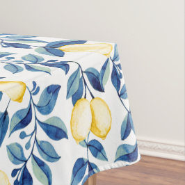 Toalha De Mesa Limão Aquarela Azul