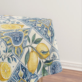 Toalha De Mesa Limão Aquarela Azul