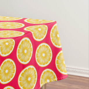 Toalha De Mesa Limão-rosa-quente-Pop-preto