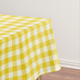 Toalha De Mesa Limão - Tablecloth amarelo do algodão do guingã