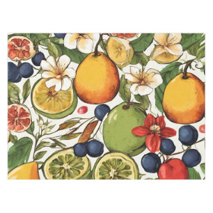 Toalha De Mesa Limões mediterrânicos, limões e flores. T pintado