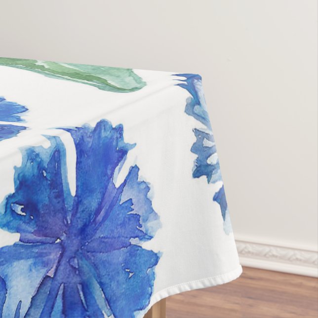 Toalha De Mesa Linda aquarela azul-corante (Posição Original)