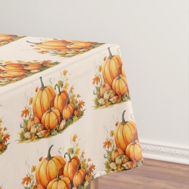 Toalha De Mesa Linda Aquarela Pumpkins Ação de Graças (Posição Original)
