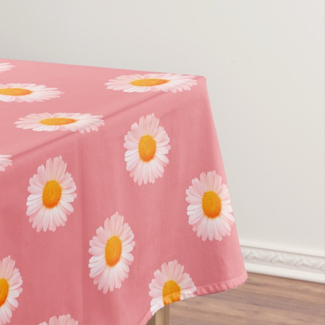 Toalha De Mesa Linda Boho Margarida Rosa  (Posição Original)