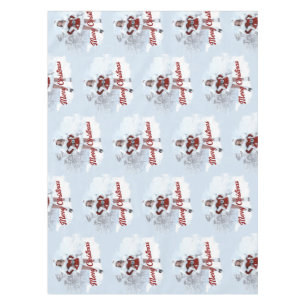 Toalha De Mesa Linda mulher de Natal sobre a neve do inverno