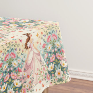 Toalha De Mesa Linda princesa com borboletas