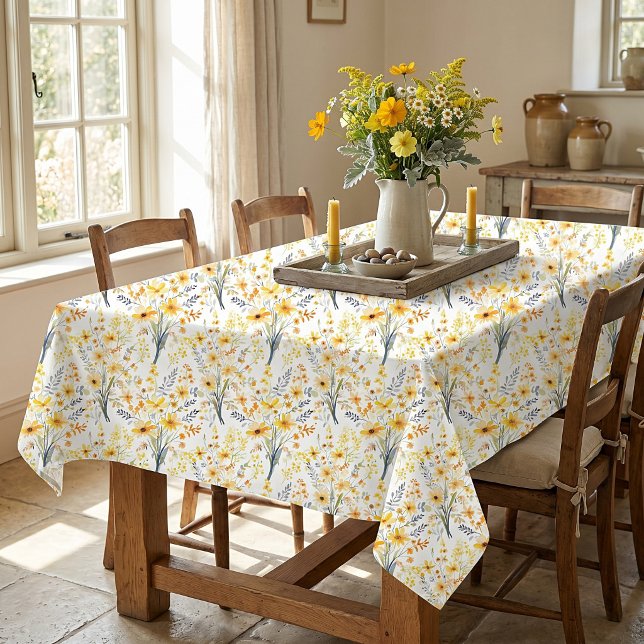 Toalha De Mesa Lindas flores silvestres amarelas da primavera (Criador carregado)