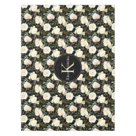 Toalha De Mesa Lindas rosas brancas da Vanilla Monograma Personal