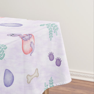 Toalha De Mesa Lindo Dinossauro Roxo de Aniversário Infantil