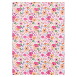 Toalha De Mesa Lindo Jardim de Flores Cor-de-Rosa