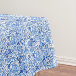 Toalha De Mesa Lindo Padrão Artístico de Paisley Floral Branco Az