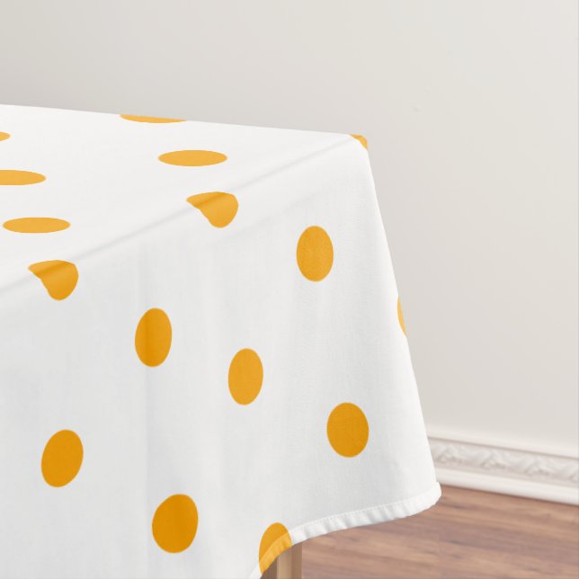 Toalha De Mesa Lindos Pontos Brancos Laranja (Posição Original)