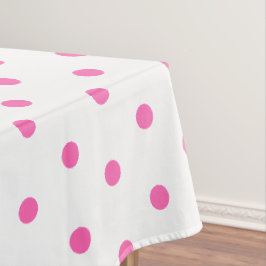 Toalha De Mesa Lindos Pontos Pintados de Rosa Branco