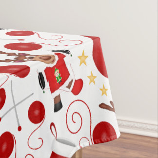 Toalha De Mesa Lindos Renes de Natal para Crianças Vermelhas