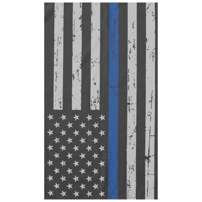 Toalha De Mesa Linha Azul Thin - Policial - Bandeira Americana (Frente)