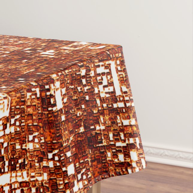 Toalha De Mesa Linhas cruzadas e entalhe quadrado enferrujado (Posição Original)