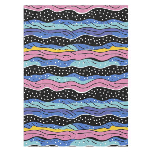Toalha De Mesa Linhas de onda de Abstrato vibrantes com Bolinhas