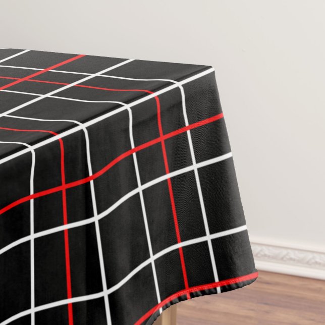 Toalha De Mesa Linhas Gráficas Vermelhas e Brancas com Design Xad (Criador carregado)