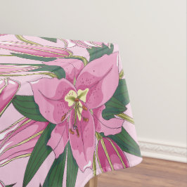 Toalha De Mesa Lírios Sangrentos de Rosa Pastel