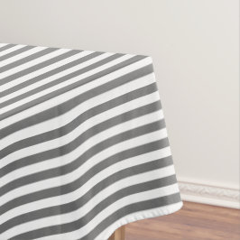 Toalha De Mesa Listra branca e cinza