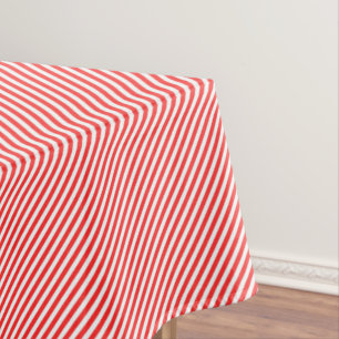 Toalha De Mesa Listra de Bastão de Doce Vermelho e Branco