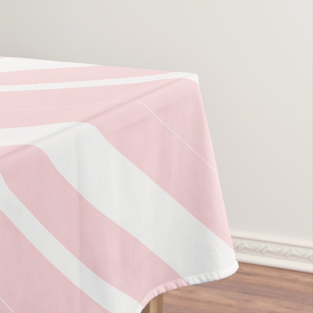Toalha de mesa listra rosa e branca (Posição Original)