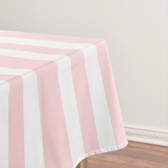 Toalha de mesa listra rosa e branca (Posição Original)