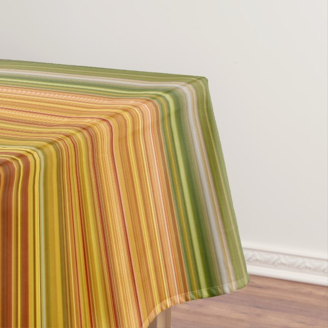 Toalha De Mesa Listra Verde, Amarela e Laranja de Solidago (Posição Original)