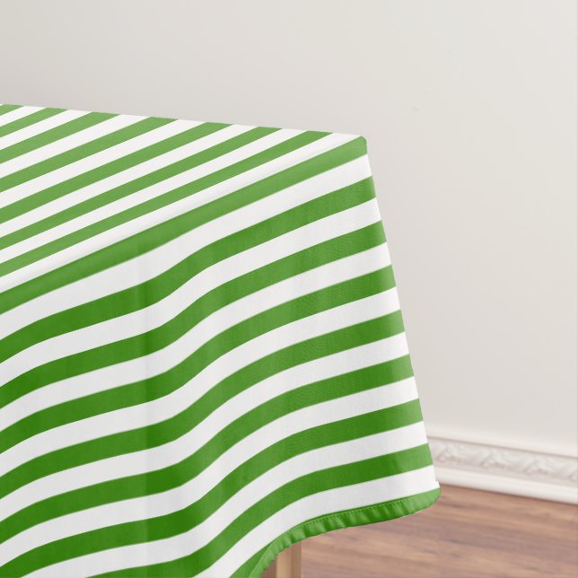 Toalha De Mesa Listra Verde e Branco (Posição Original)