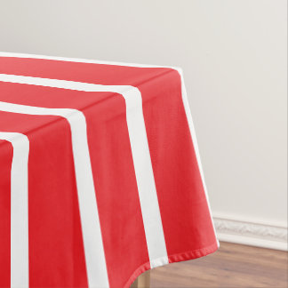Toalha De Mesa Listra Vermelha e Branca
