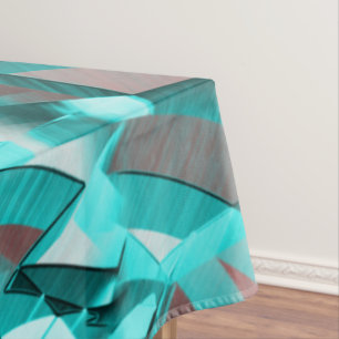 Toalha De Mesa Listras azuis ou cianas em uma imagem vermelha e s