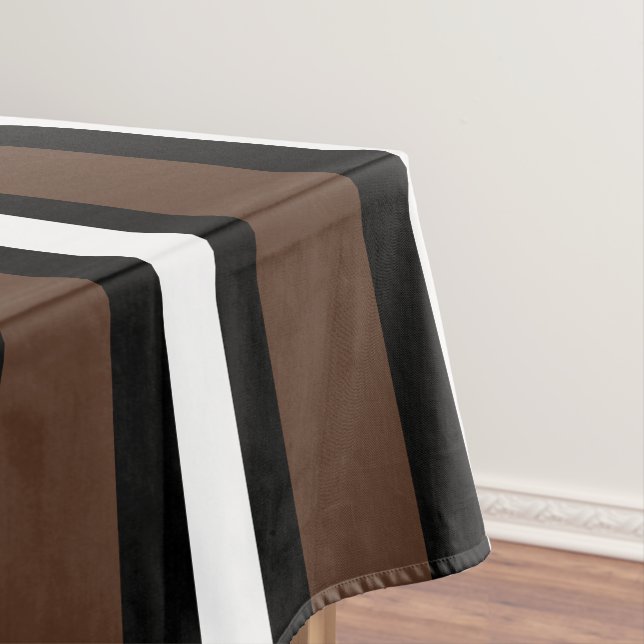 Toalha De Mesa Listras castanhas, pretas e brancas (Posição Original)