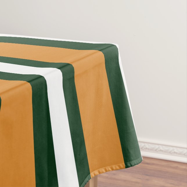 Toalha De Mesa Listras castanhas, verdes e brancas (Posição Original)