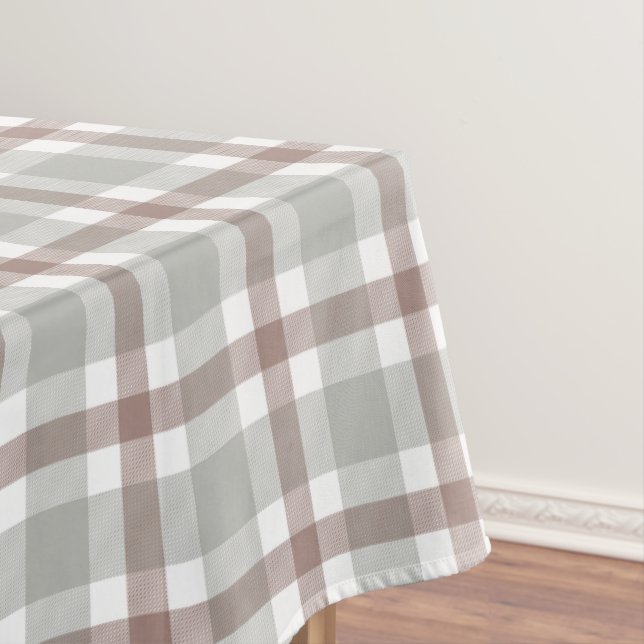 Toalha De Mesa Listras Clássicas Marrom, Taupe, Tons de Linho (Posição Original)
