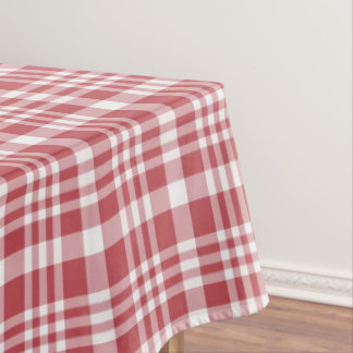 Toalha De Mesa Listras Clássicas Vermelho e Branco