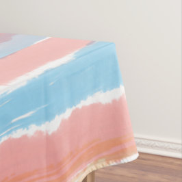 Toalha De Mesa Listras de Aquarela Rosa Azul Amarelo 150cm x 210c