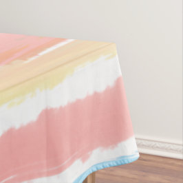 Toalha De Mesa Listras de Aquarela Rosa Azul Amarelo 152 cm x 264