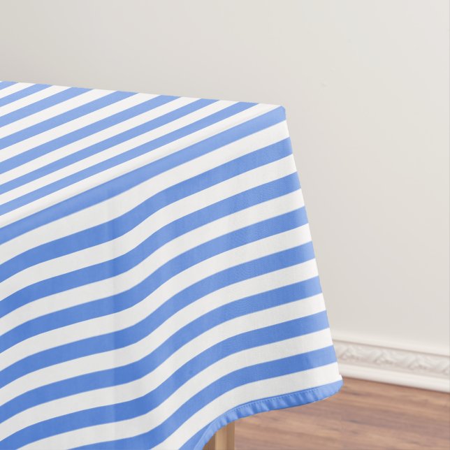Toalha De Mesa Listras de Azul e Branco de Centáurea (Posição Original)